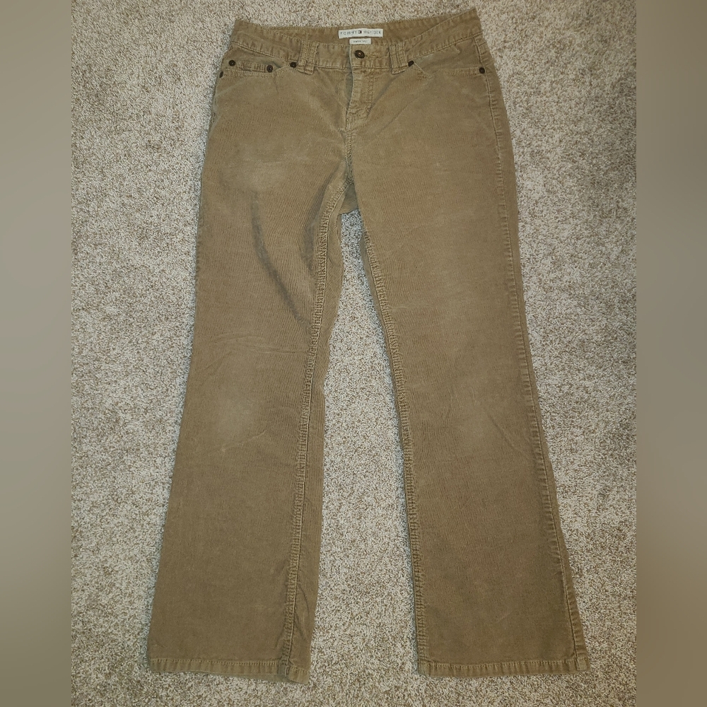 Tommy Hilfiger Y2K Vintage Tan Khaki Corduroy Bootcut Low Rise Pants